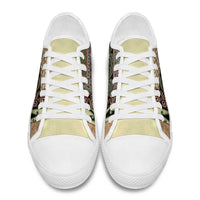 Beige Aotearoa Kowhaiwhai Pattern Low Top Shoes NZ Maori Quilt Style LT14 - Polynesian Pride