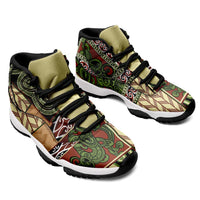 Beige Aotearoa Kowhaiwhai Pattern Sneakers J11 NZ Maori Quilt Style - Polynesian Pride
