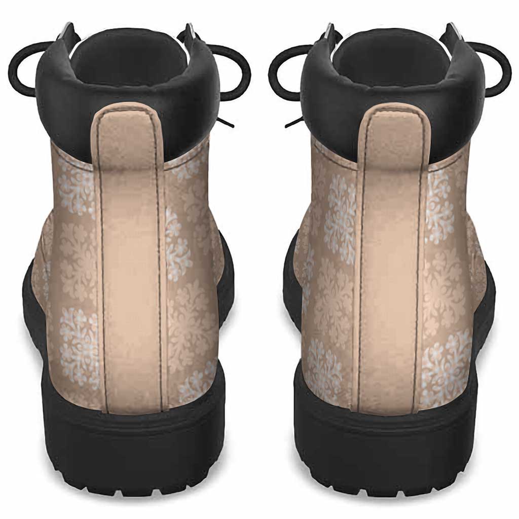 Beige Palaka Quilt Hawaii All Season Boots Traditional Hawaii-plaid Pattern - Polynesian Pride