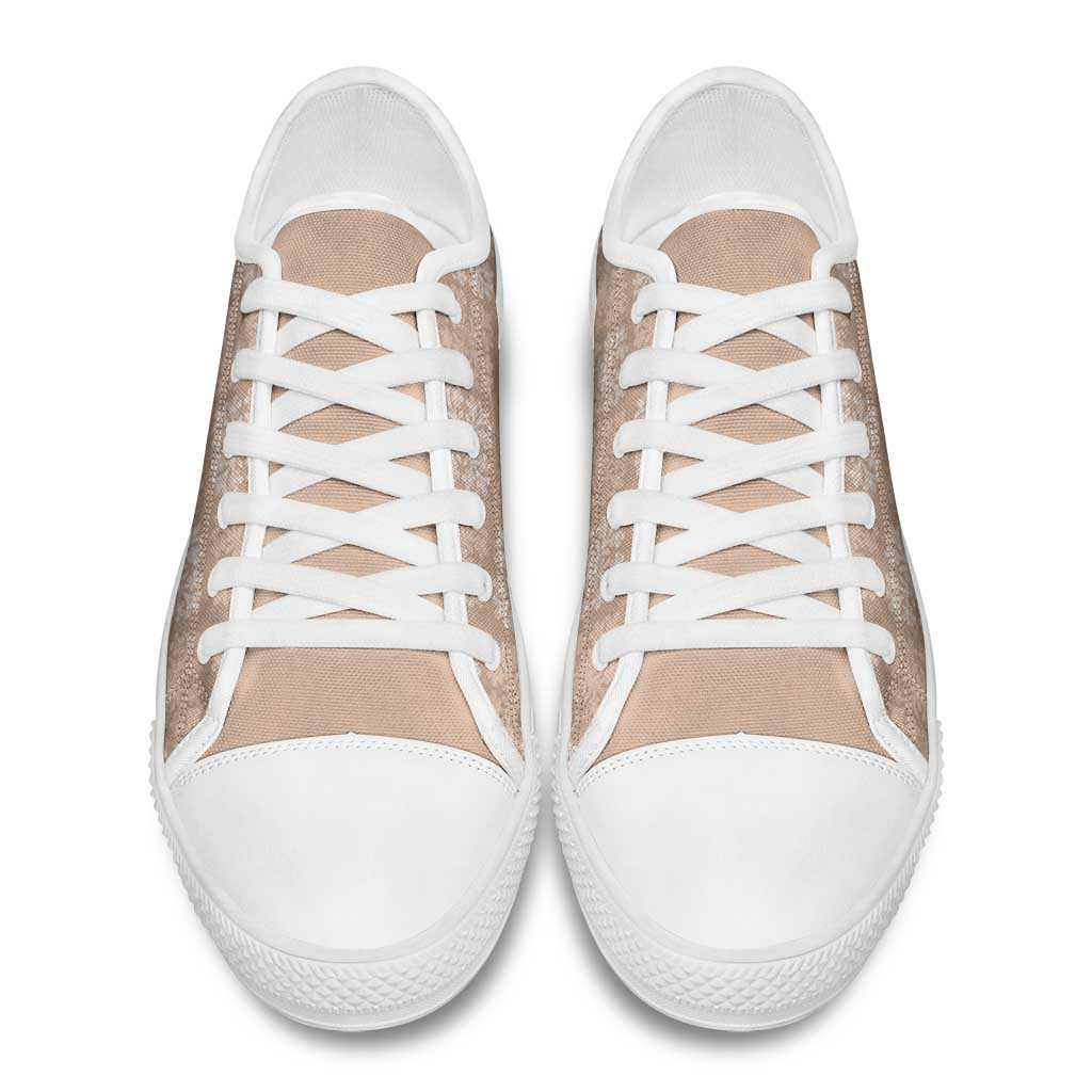 Beige Palaka Quilt Hawaii Low Top Shoes Traditional Hawaii-plaid Pattern LT14 - Polynesian Pride