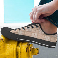 Beige Palaka Quilt Hawaii Low Top Shoes Traditional Hawaii-plaid Pattern LT14 - Polynesian Pride