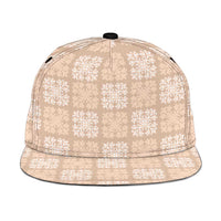 Beige Palaka Quilt Hawaii Snapback Cap Traditional Hawaii-plaid Pattern - Polynesian Pride