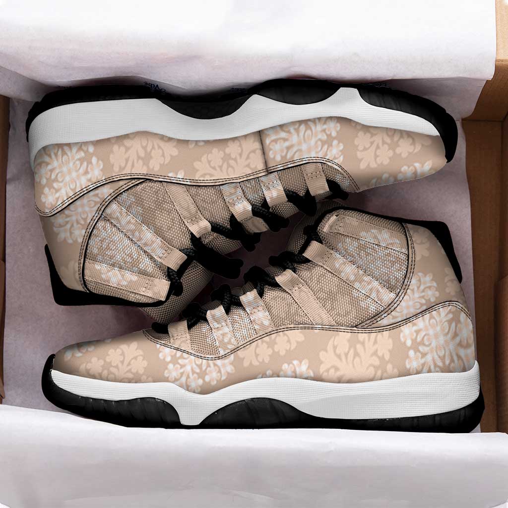 Beige Palaka Quilt Hawaii Sneakers J11 Traditional Hawaii-plaid Pattern - Polynesian Pride