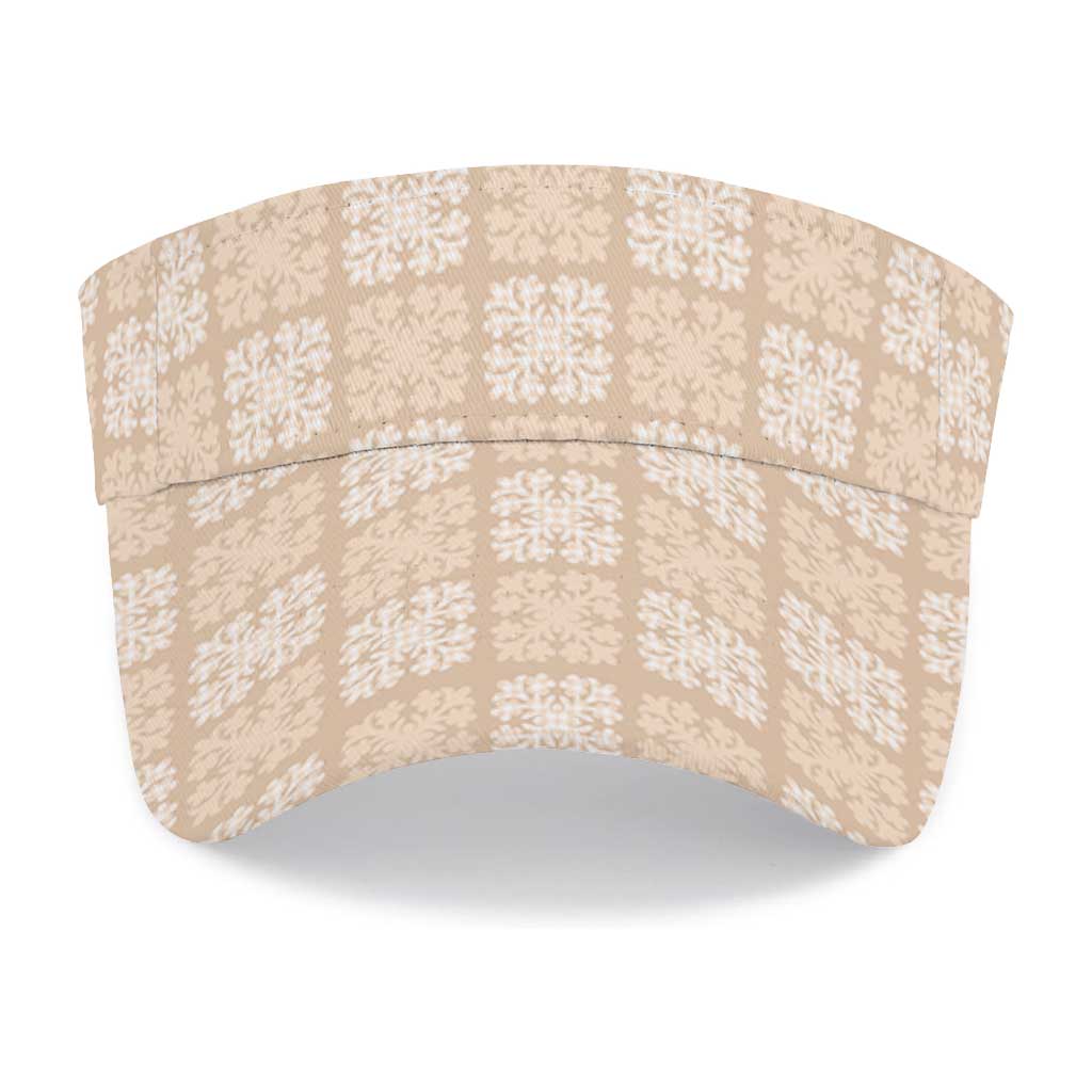 Beige Palaka Quilt Hawaii Sun Visor Cap Traditional Hawaii-plaid Pattern LT14 - Polynesian Pride