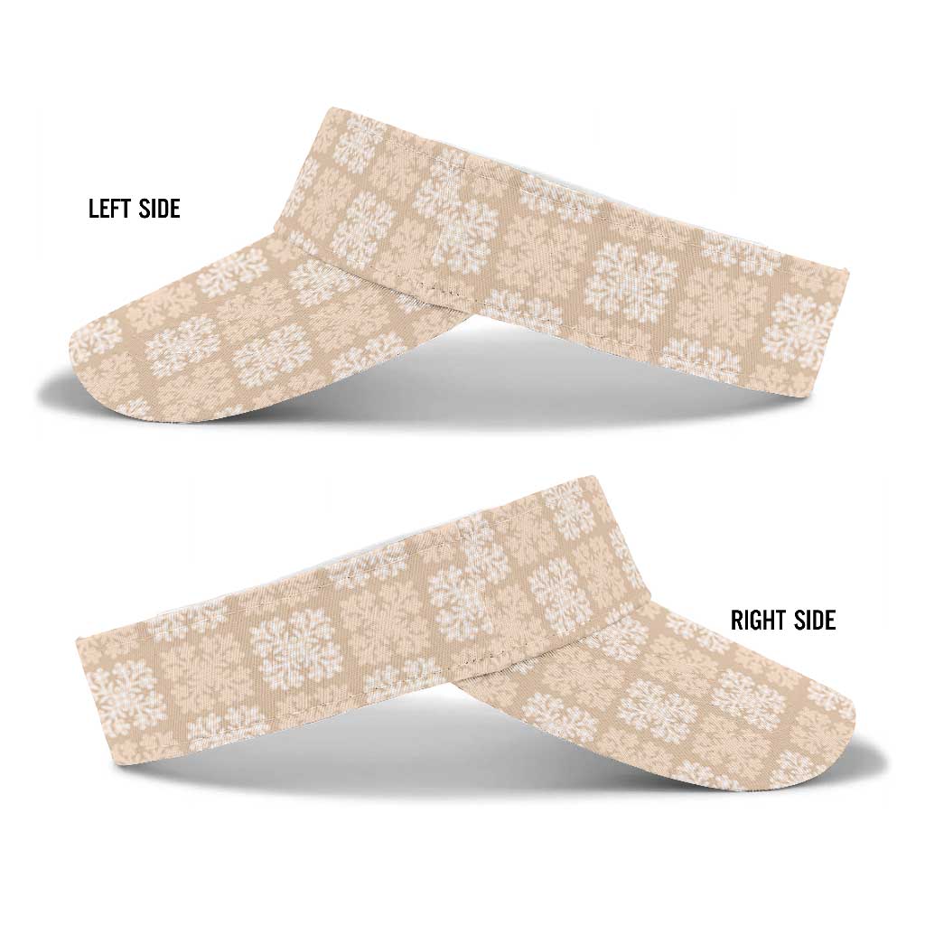 Beige Palaka Quilt Hawaii Sun Visor Cap Traditional Hawaii-plaid Pattern LT14 - Polynesian Pride