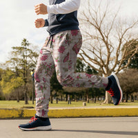 Beige Paniolo Palaka Hawaiian Cowgirl Christmas Jogger Pants - Polynesian Pride