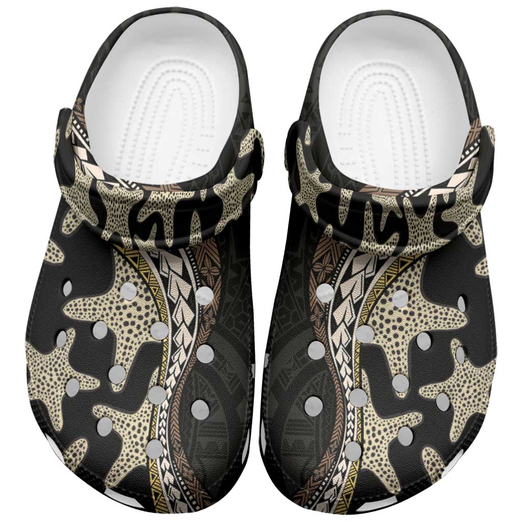 Beige Polynesian Starfish Unique Pattern Clogs Shoes LT01 Beige - Polynesian Pride