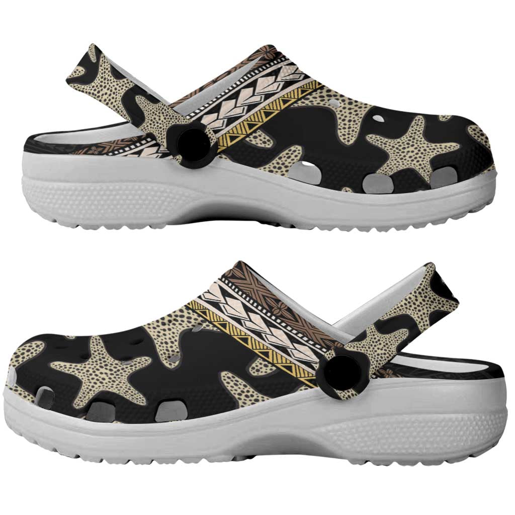 Beige Polynesian Starfish Unique Pattern Clogs Shoes LT01 - Polynesian Pride