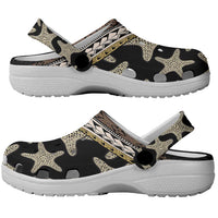 Beige Polynesian Starfish Unique Pattern Clogs Shoes LT01 - Polynesian Pride