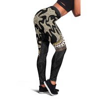 Beige Polynesian Starfish Unique Pattern Leggings