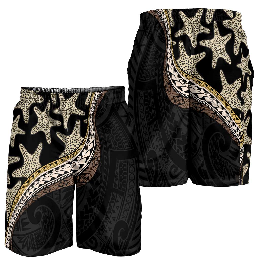 Beige Polynesian Starfish Unique Pattern Shorts for Men LT01 - Polynesian Pride