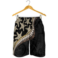 Beige Polynesian Starfish Unique Pattern Shorts for Men LT01 - Polynesian Pride