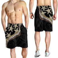 Beige Polynesian Starfish Unique Pattern Shorts for Men LT01 - Polynesian Pride