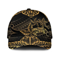 Black and Gold Polynesia Classic Cap Plumeria Tattoo With Polynesian Pattern - Polynesian Pride