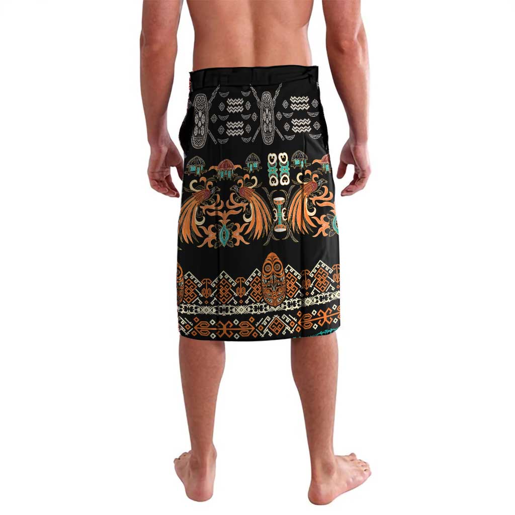 Black Batik Papua-inspired Pattern Lavalava - Polynesian Pride
