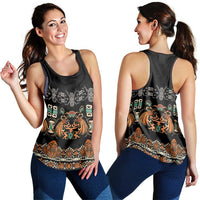 Black Batik Papua-inspired Pattern Women Racerback Tank LT9 - Polynesian Pride