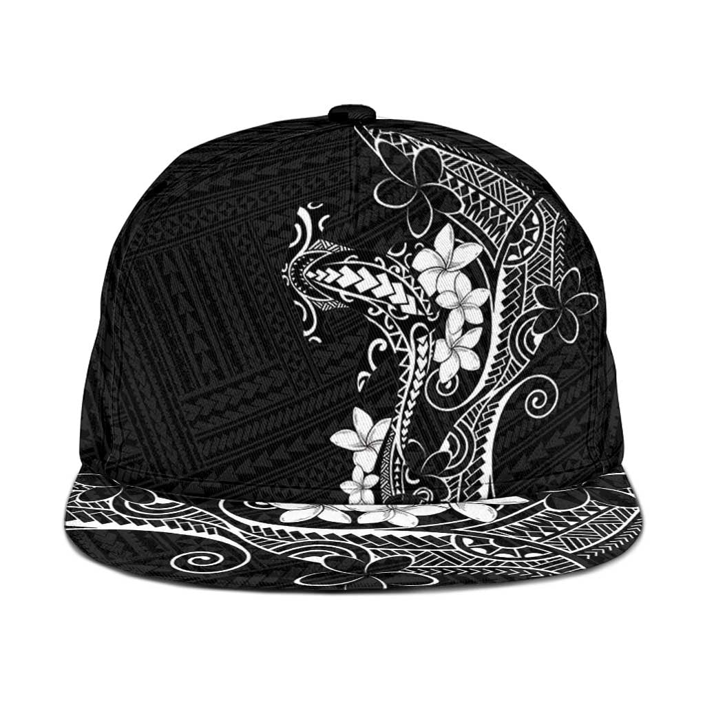 Black Hawaii Snapback Cap Hammerhead Shark Tattoo Curve Polynesian - Polynesian Pride