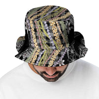 Black Palaka Hawaii Leis Bucket Hat Hawaiian-plaid Elegant Tropical Vibes LT14 - Polynesian Pride