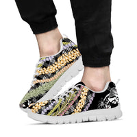 Black Palaka Hawaii Leis Sneakers Hawaiian-plaid Elegant Tropical Vibes