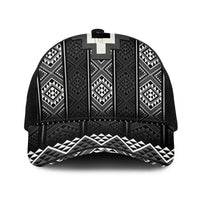 Black Taniko Aotearoa Baseball Net Cap Niho Taniwha Mix Poutama - Polynesian Pride