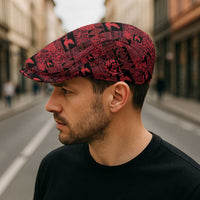 Black Tonga Kilisimasi Fiefia Jeff Hat Pacific Patchwork Xmas Vibes - Polynesian Pride