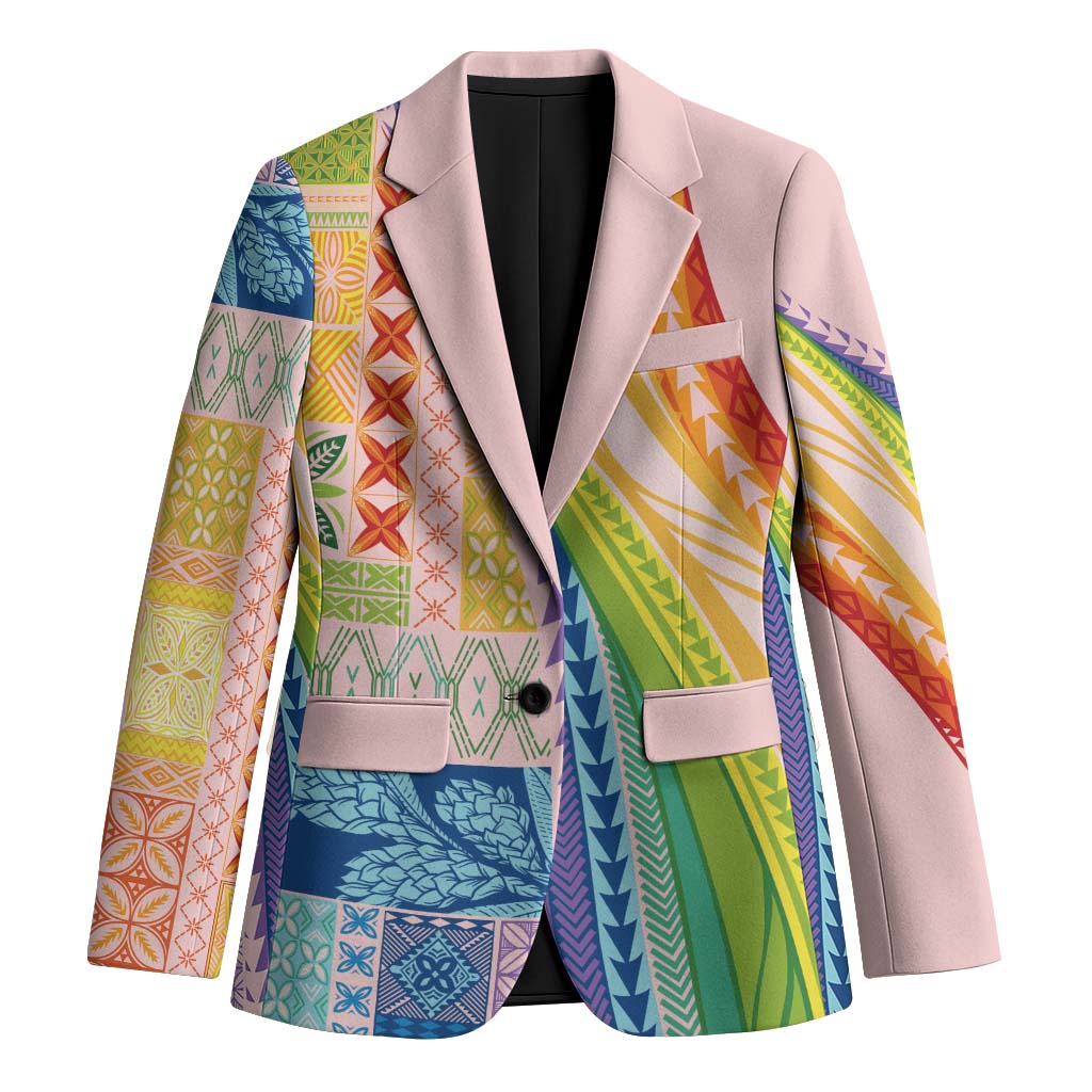 Pasifika Samoa Siapo Malu Tattoo Inspired Blazer Rainbow LT7