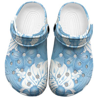Blue Aloha Hawaii Clogs Shoes Monstera Hibiscus Plumeria Seamless Vibes - Polynesian Pride
