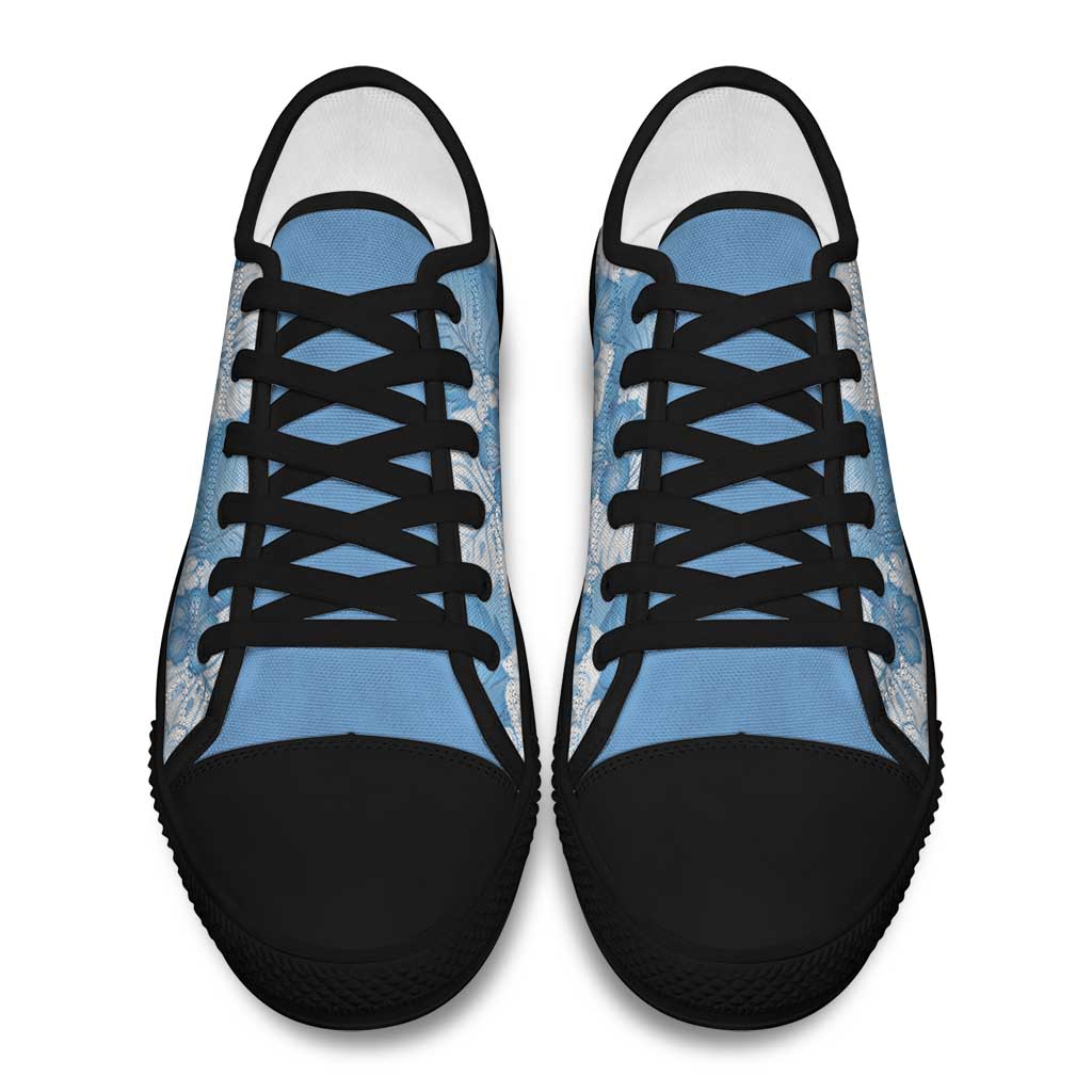 Blue Aloha Hawaii Low Top Shoes Monstera Hibiscus Plumeria Seamless Vibes LT14 - Polynesian Pride