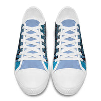 Blue Aotearoa Kowhaiwhai Pattern Low Top Shoes NZ Maori Quilt Style - Polynesian Pride