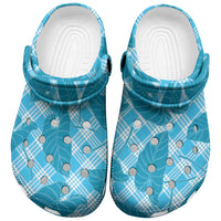 Blue Hawaii Kalo Palaka Motifs Clogs Shoes Hawaiian Taro Leaves Elegant Vibes