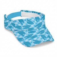 Blue Hawaii Kalo Palaka Motifs Sun Visor Cap Hawaiian Taro Leaves Elegant Vibes