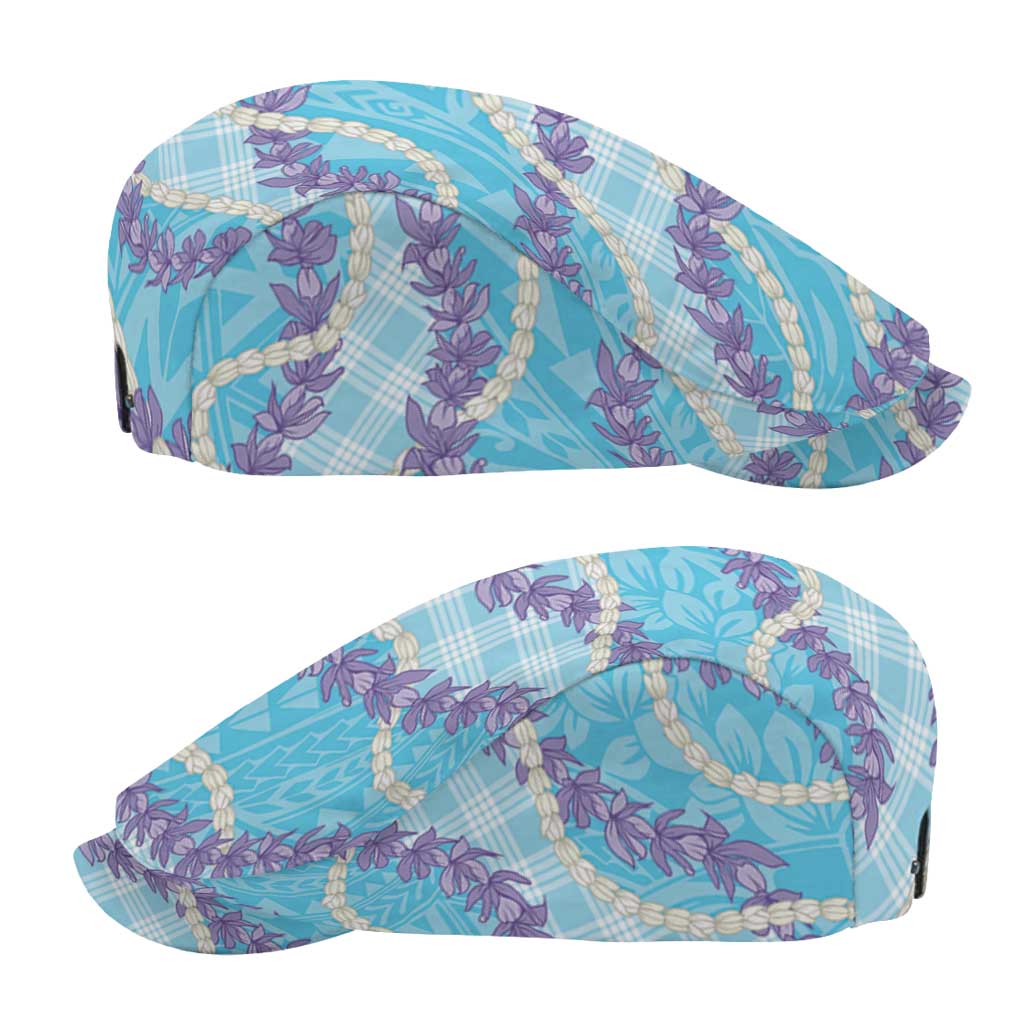 Blue Hawaii Palaka Honohono Pikake Jeff Hat Hawaiian Orchid Lei Polynesian Pattern - Polynesian Pride