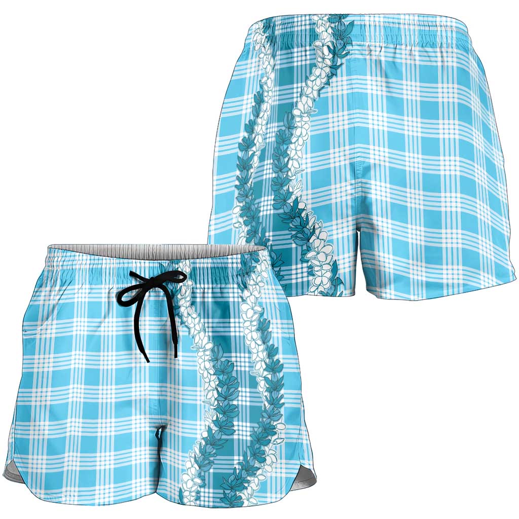 Blue Hawaii Palaka Shorts for Women Hawaiian Honohono Lei LT05 - Polynesian Pride