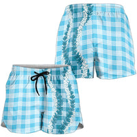 Blue Hawaii Palaka Shorts for Women Hawaiian Honohono Lei LT05 - Polynesian Pride