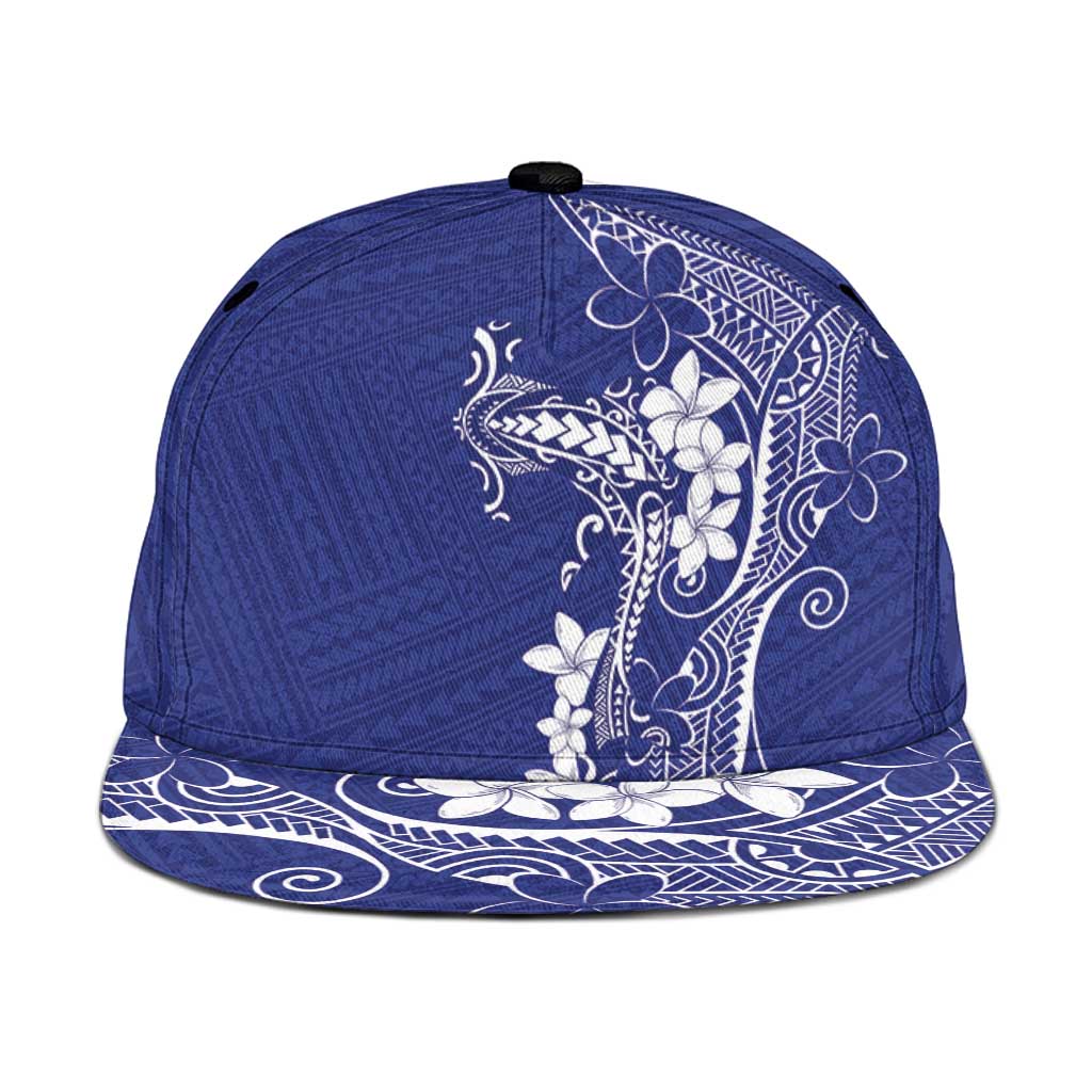 Blue Hawaii Snapback Cap Hammerhead Shark Tattoo Curve Polynesian - Polynesian Pride