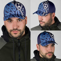 Blue New Zealand Classic Cap Aotearoa Kowhaiwhai Mix Taniko Art LT14