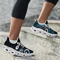 Blue New Zealand Clunky Sneakers Aotearoa Silver Fern With Manaia Maori Unique LT14 - Polynesian Pride
