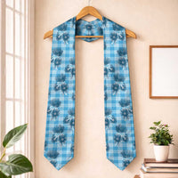 Blue Palaka Hawaii Graduation Stole Hawaiian Lehua Blossoms LT05 One Size Blue - Polynesian Pride