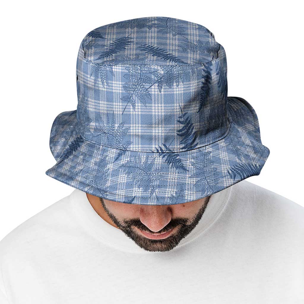 Blue Palaka Hawaii Palapalai Bucket Hat Hawaiian Fern