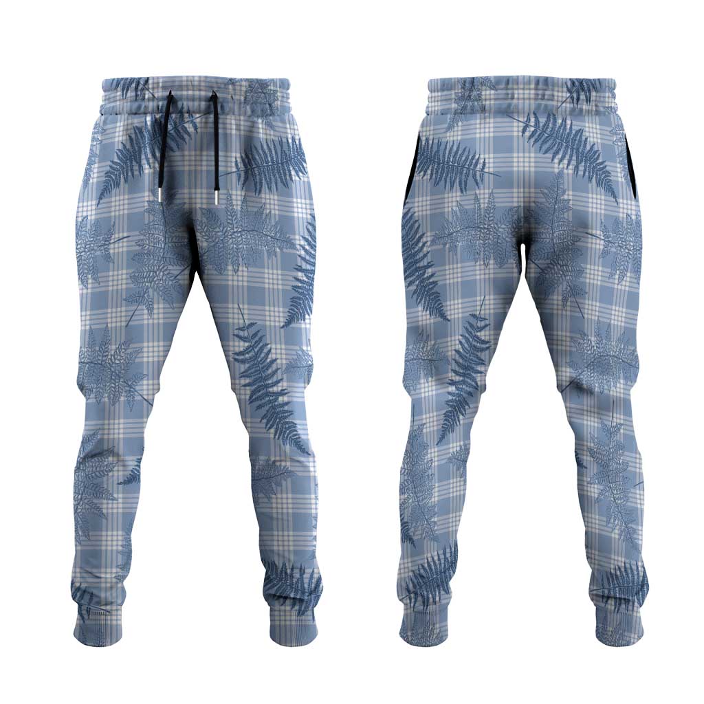 Blue Palaka Hawaii Palapalai Jogger Pants Hawaiian Fern LT14 Blue - Polynesian Pride