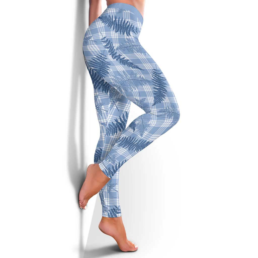 Blue Palaka Hawaii Palapalai Leggings Hawaiian Fern