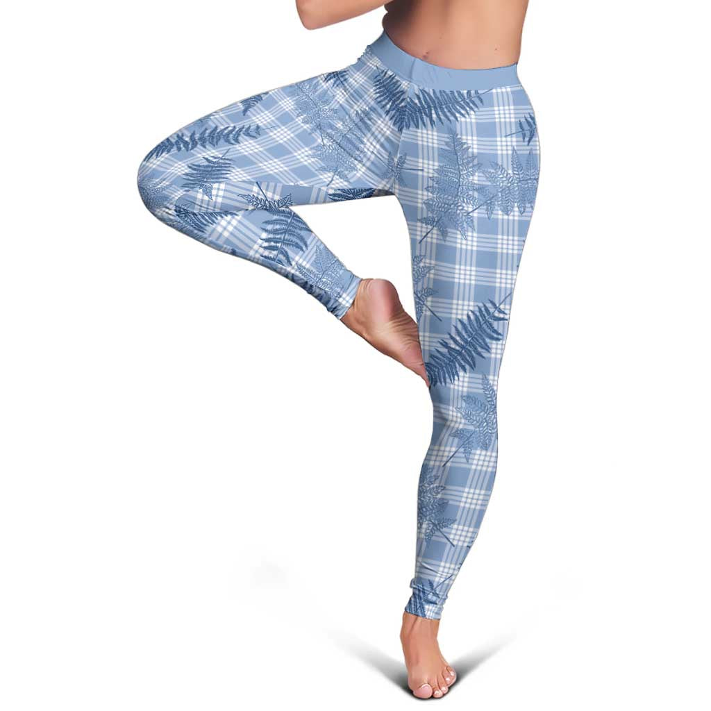 Blue Palaka Hawaii Palapalai Leggings Hawaiian Fern