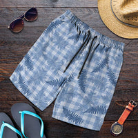 Blue Palaka Hawaii Palapalai Shorts for Men Hawaiian Fern