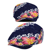 Blue Polynesia Jeff Hat Plumeria With Hibiscus Pattern Tropical Vibes - Polynesian Pride