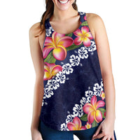 Blue Polynesia Women Racerback Tank Plumeria With Hibiscus Pattern Tropical Vibes LT14 - Polynesian Pride
