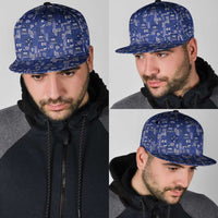 Blue Samoa Manuia Le Kerisimasi Snapback Cap Pacific Patchwork Xmas Vibes - Polynesian Pride