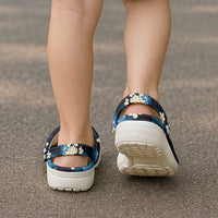 Blue Tropical Hawaii Clogs Shoes Seamless Monstera Plumeria Hawaiian Pattern - Polynesian Pride