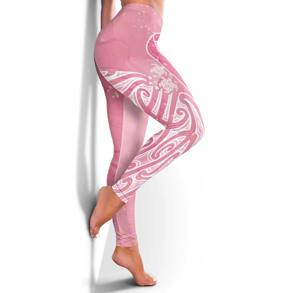 Breast Cancer Awareness Maori Leggings Kia Kaha Kia Maia Kia Manawanui - Polynesian Pride