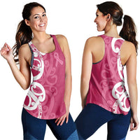 Breast Cancer Awareness Maori Women Racerback Tank Koru Kowhaiwhai - Polynesian Pride