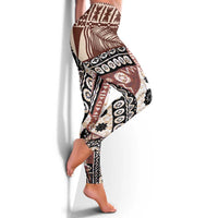 Brown Bula Fiji Leggings Unique Masi Tapa Pattern LT14 - Polynesian Pride